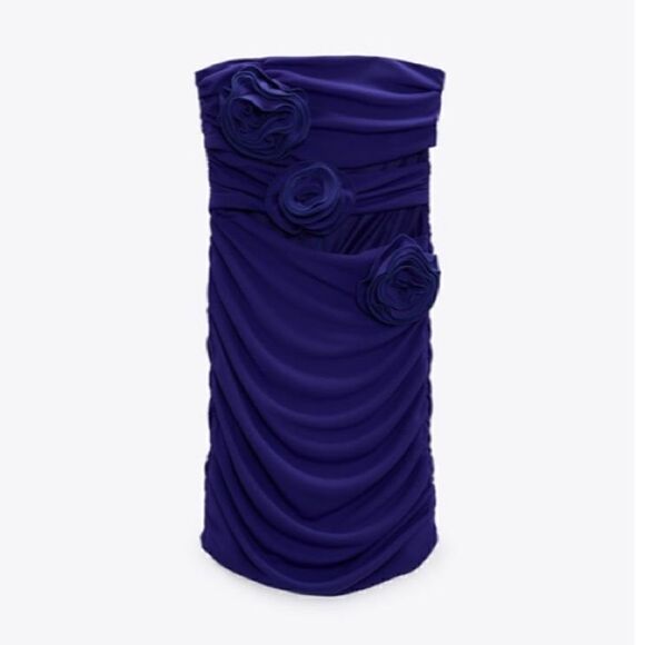 Zara Floral Cut Out Dress Size Small - Picture 2 of 5